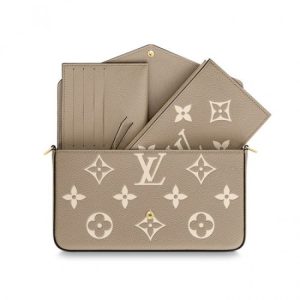 Louis Vuitton Félicie Pochette Gray M69977 Black M80482