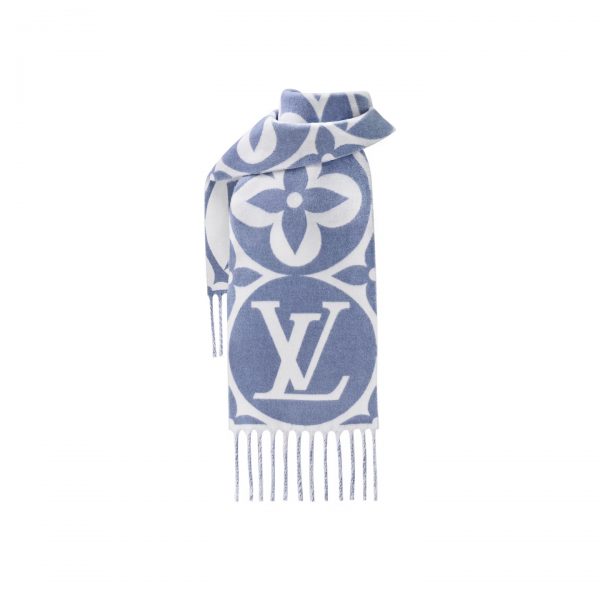 Louis Vuitton Blue M79214 FLIGHT MODE LV Medallion Scarf